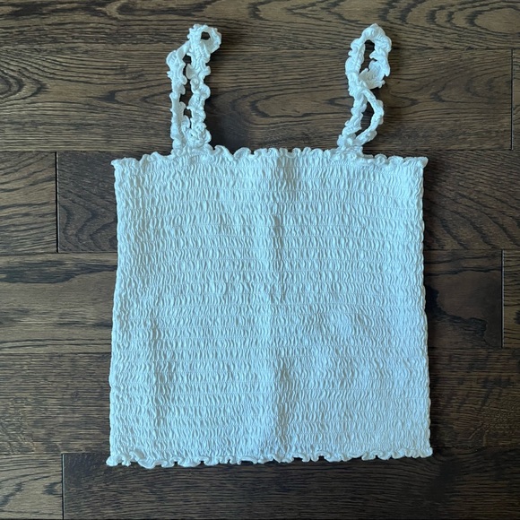 Simons smocked white crop top, size S - Picture 2 of 5